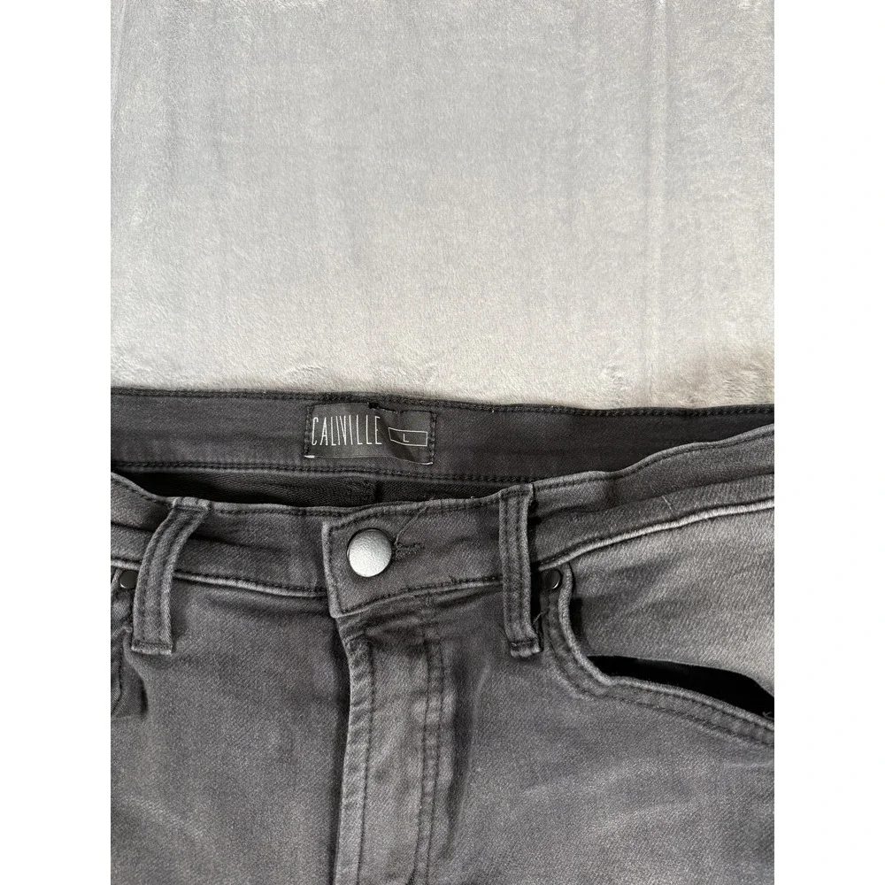CALVILLE Men's Size L Large Dark Gray Wash Slim Tapered Stretch Jeans Pants